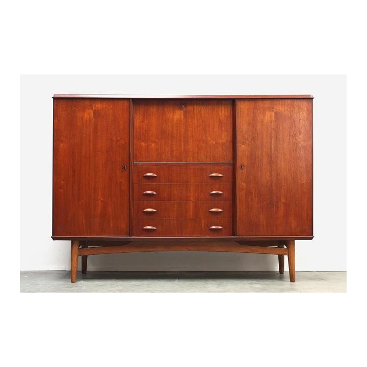 Teakhouten dressoir/ secretaire - Retro Studio