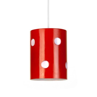 Vintage metalen hanglamp oranje met witte stip