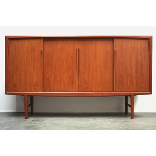 Hoog teakhouten dressoir Omann Jun stijl - Retro Studio