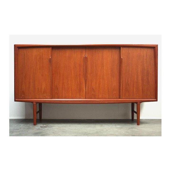 Hoog teakhouten dressoir Omann Jun stijl - Retro Studio