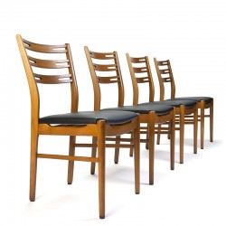 Set van 4 vintage teakhouten Farstrup stoelen met hoge rug