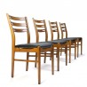 Set of 4 vintage teak Farstrup chairs with high back