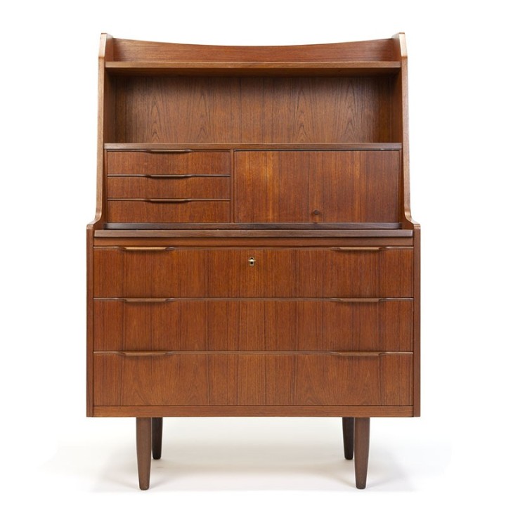 Stijlvol uitgevoerde Deense vintage design secretaire