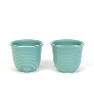 Set of 2 small vintage 1950s flower pots