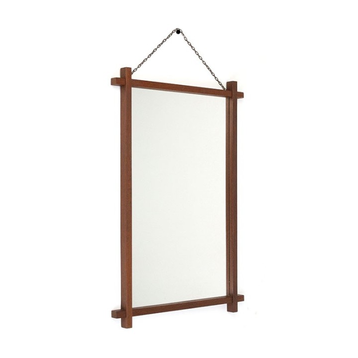 Teak Danish rectangular vintage mirror
