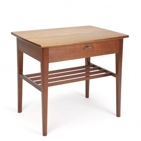 Teak vintage Danish side table with lid