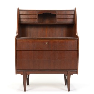 Special model vintage Danish teak secretaire cabinet