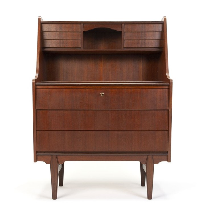 Speciaal model vintage Deense teakhouten secretaire