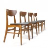 Set of vintage Farstrup chairs with spacious backrest in teak