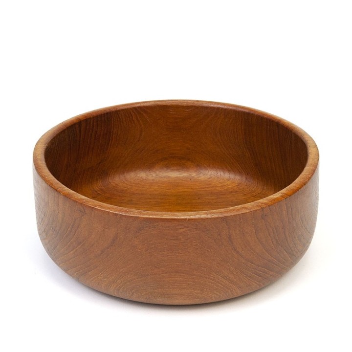 Deense vintage saladeschaal groot model in teak