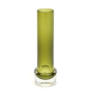 Small vintage green glass vase