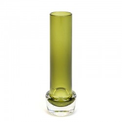 Small vintage green glass vase