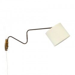 Danish vintage brass wall lamp from the fifties