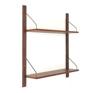 Small Danish vintage bookshelf or wall system in teak