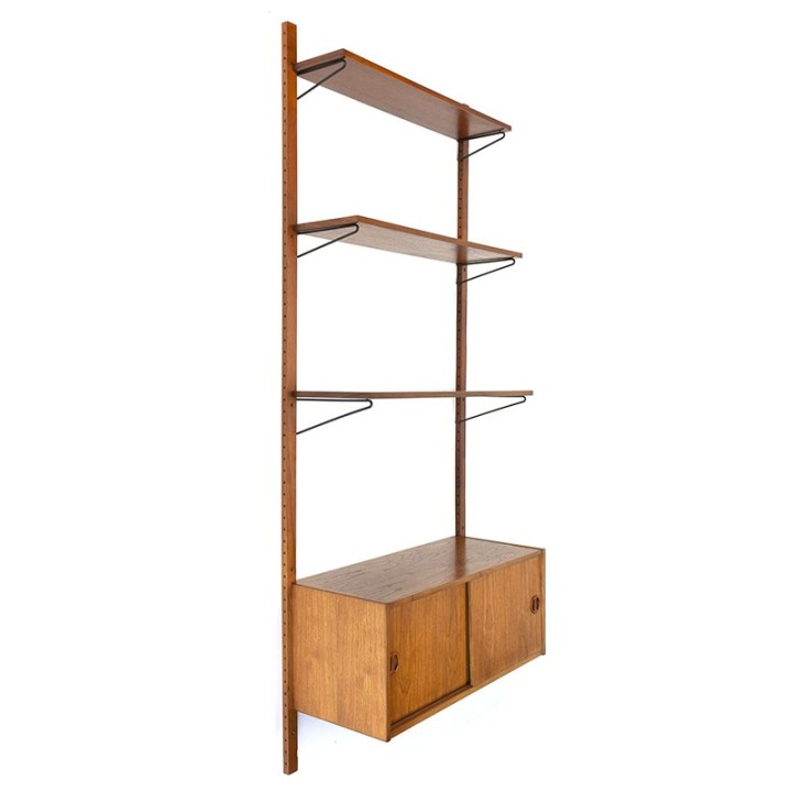 Deens teakhouten vintage wandsysteem