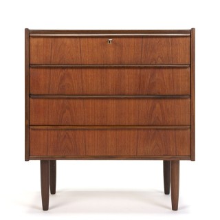 Deense ladekast met 4 lades vintage model