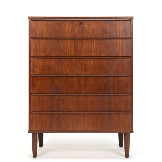 Deens vintage model ladekast met 6 lades