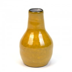 Yellow earthenware small vintage vase