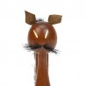 Danish vintage teak small brush cat
