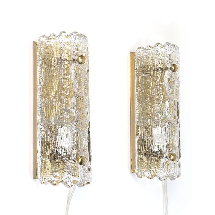 Zweedse vintage set wandlampen ontwerp Carl Fagerlund voor