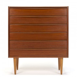 Danish sleek model vintage chest of drawers in teak
