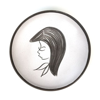 Sixties small wall tile with a lady