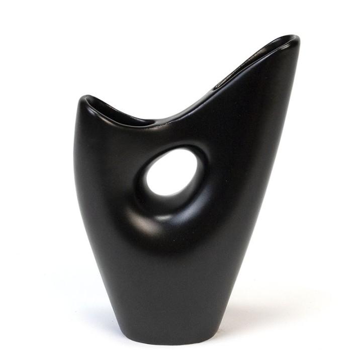 Ceramic vintage fifties vase with double opening