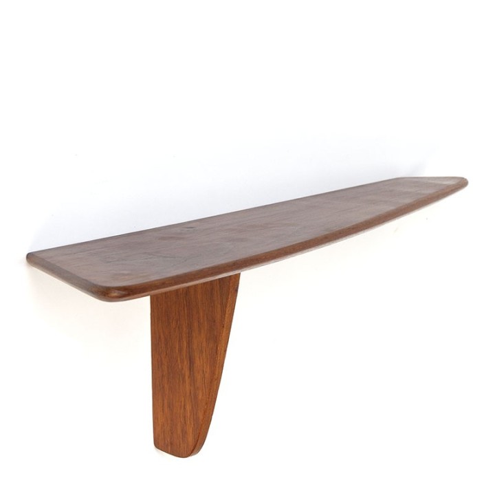 Teak Danish small organic vintage wall shelf