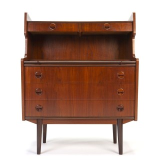 Deens stijlvol mid-century secretaire meubel in teak