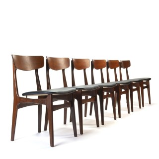 Schiønning and Elgaard set of 6 vintage design chairs