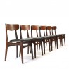 Schiønning and Elgaard set of 6 vintage design chairs