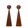 Danish vintage fifties pepper and salt set in teak
