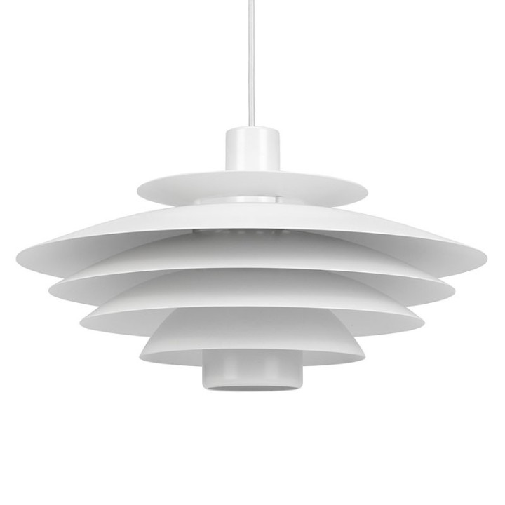 Danish metal vintage hanging lamp in white