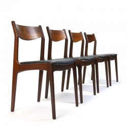 Vintage Danish set of 4 dining table chairs in teak