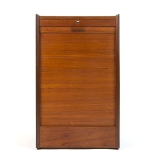 Narrow model vintage Danish teak filing cabinet