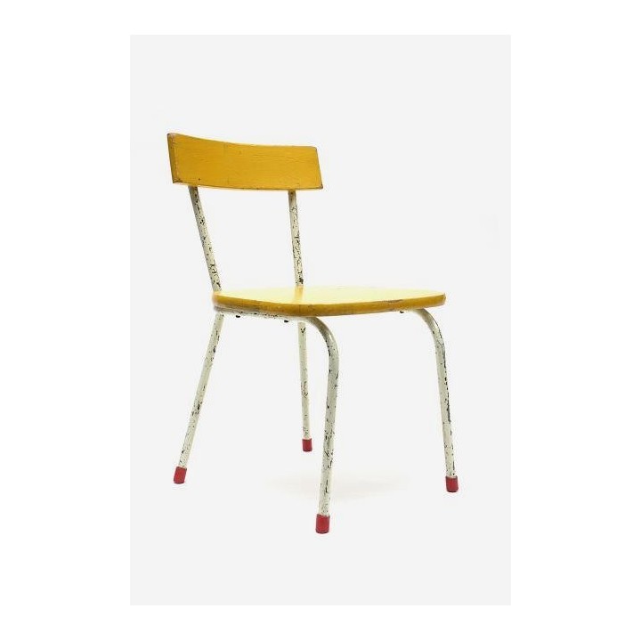 Kinderstoel met gele zitting - Retro Studio
