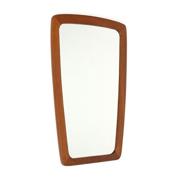 Small vintage Danish mirror with teak frame