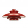 Red Penta vintage F&M hanging lamp design Jo Hammerborg