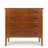 Teak Danish vintage chest of drawers with 4 lockable drawers