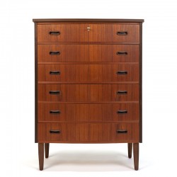 Teak Danish chest of drawers vintage with 6 drawers