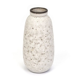 Small vintage earthenware vase brown top