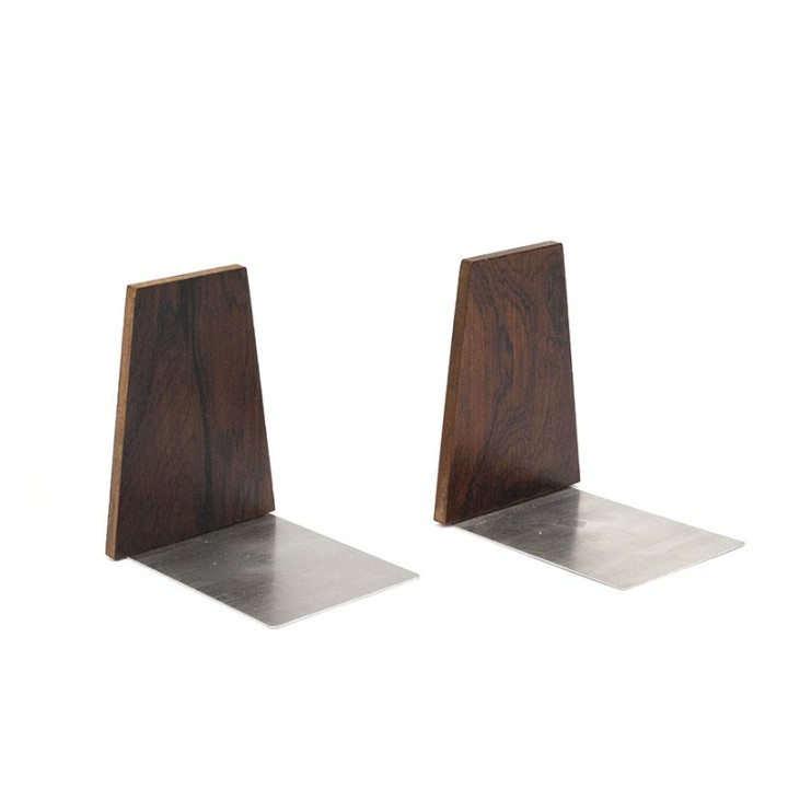 Set of 2 vintage Danish rosewood bookends