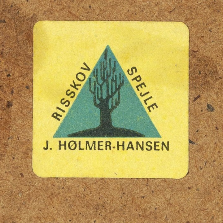 Deense vintage baklijst spiegel in teakhout