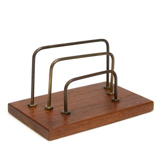 Vintage briefhouder met messing detail Deens