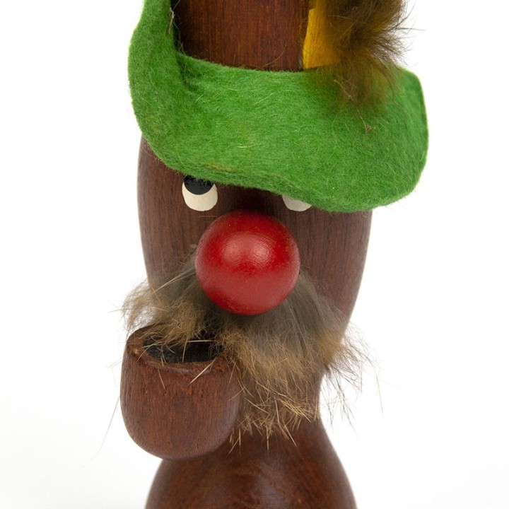 Teak Danish vintage doll with pipe