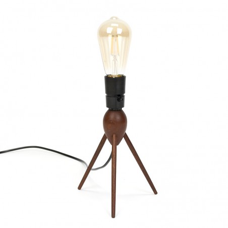 Danish vintage table lamp on 3-leg in teak wood