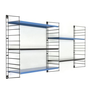 Vintage Tomado wandrek met 5 metalen planken