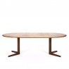 Round extendable vintage teak Danish dining table