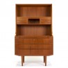 Teak Danish bookcase / secretary in teak with drawers