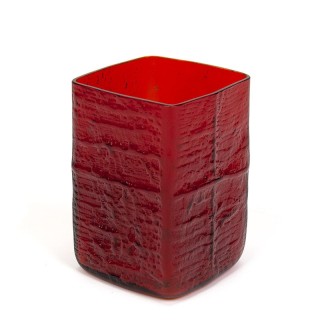 Scandinavian glass red vintage vase